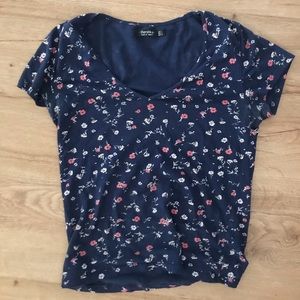 Blue floral tee